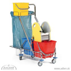 Upratovací vozík CLASIC 5 + držiak vreca na odpad + košík s vedrom 6L