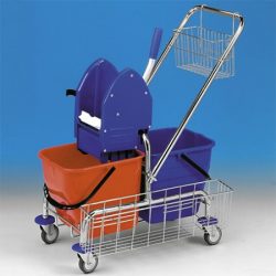 Upratovací vozík CLASIC 2x17L + košík na rúčku + košík bočný